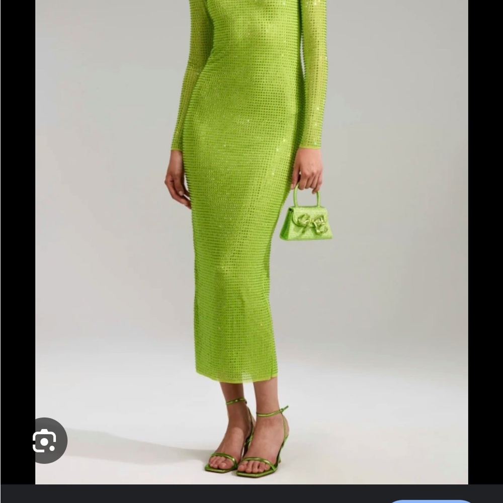 Self Portrait Green Rhinestone Dress - Picture 2 of 3